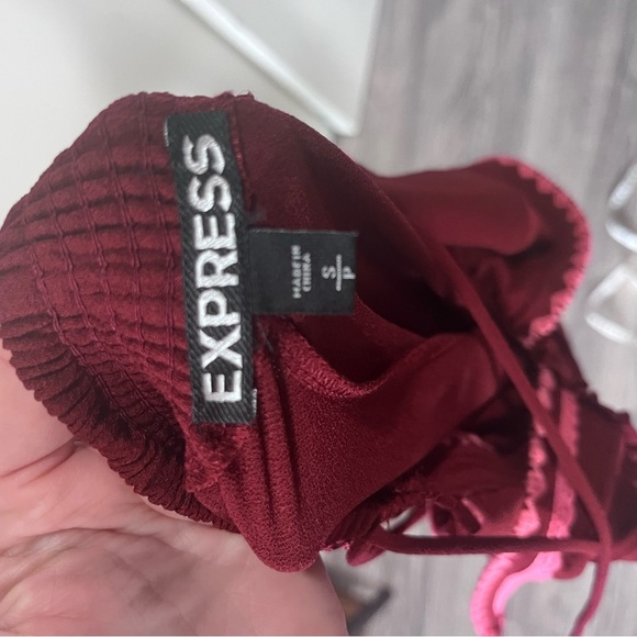 Express Halter Mini Dress – Burgundy Boho with Pink Embroidery - Picture 8 of 9